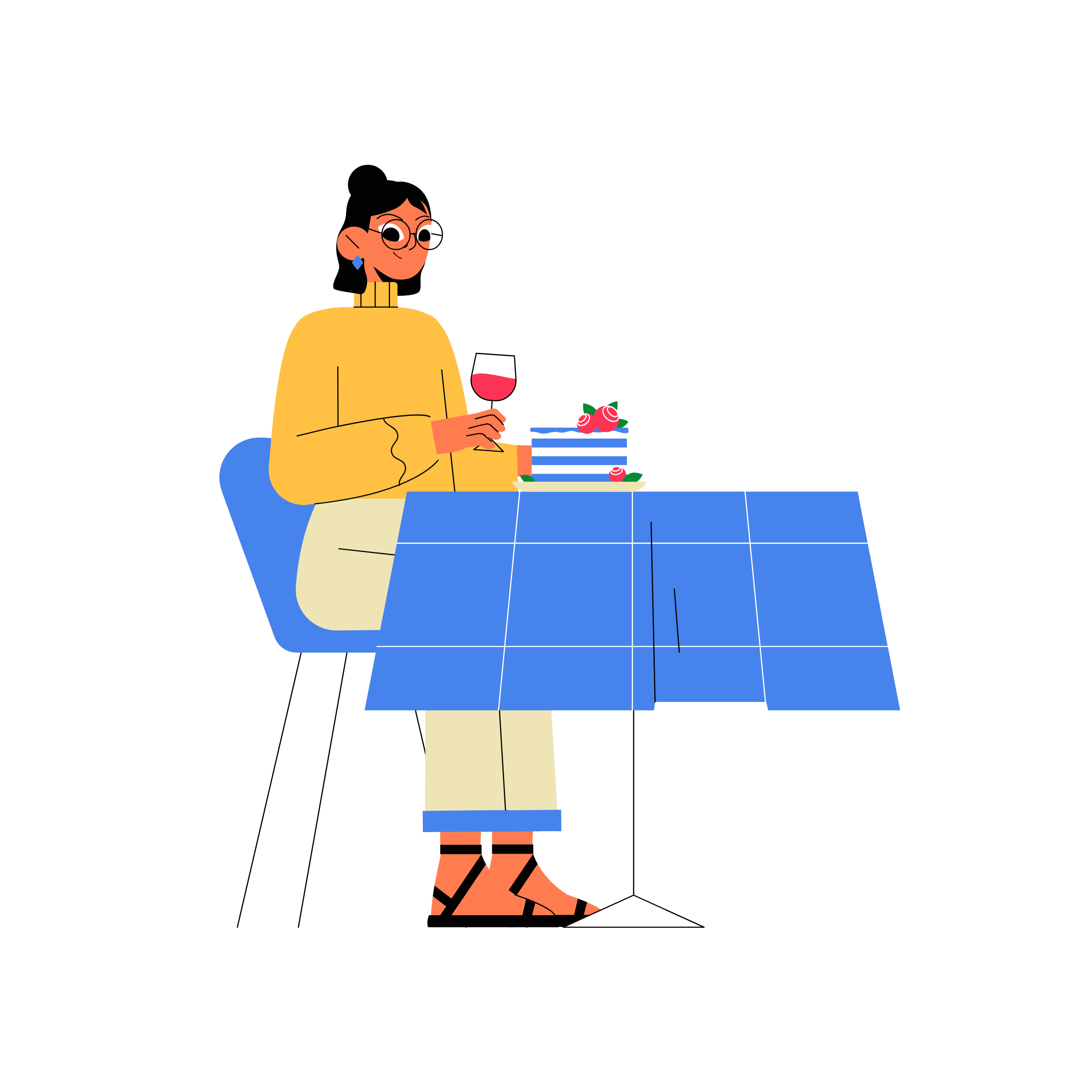 Guest enjoying a drink at the table